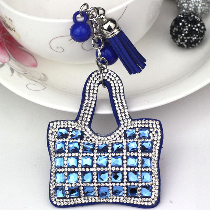 Ounamei Mini Handbag Keychain | Crystal Tassel Bag Charm
