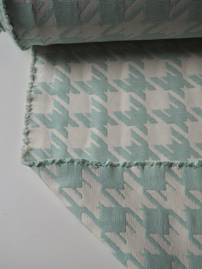 Mint + Ivory Houndstooth Jacquard