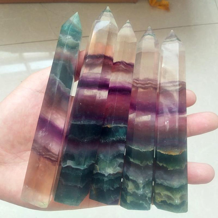 Natural 120-140mm Fluorite Crystal Point Tower -Wholesale Crystals