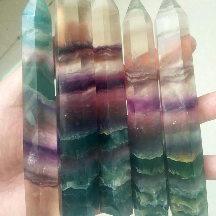 Natural 120-140mm Fluorite Crystal Point Tower -Wholesale Crystals