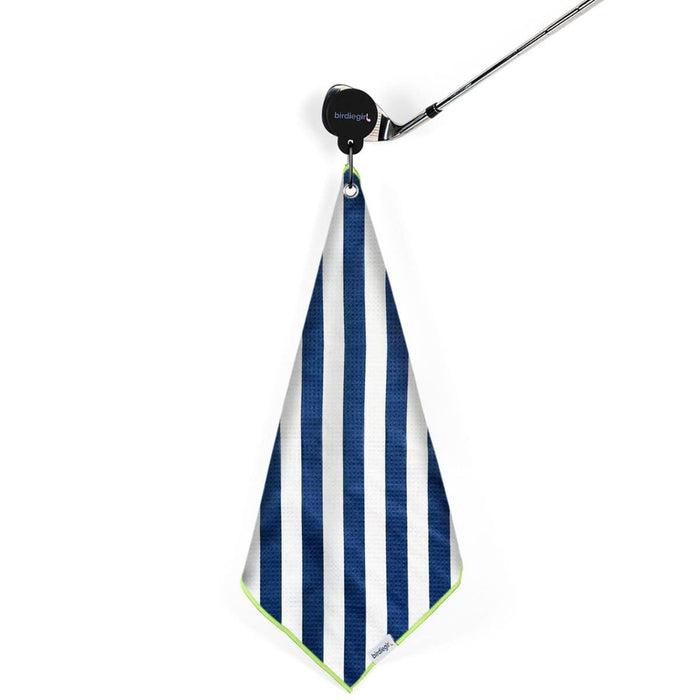 Magnetic Towels in Navy Stripe Magnetic Golf Towel by Birdie Girl Golf