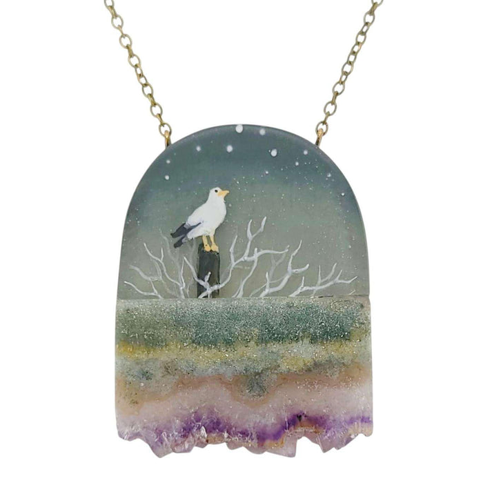 FW263A $122 - Brass - Salt Crystal 20in Necklace A
