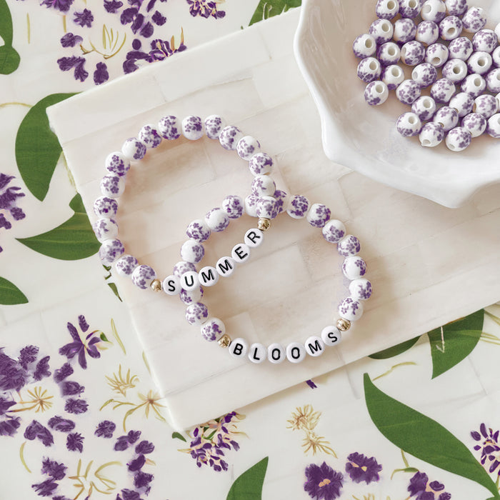 Purple Porcelain Floral Bracelet