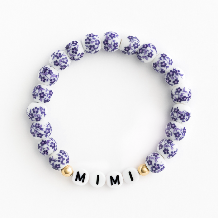 Purple Porcelain Floral Bracelet