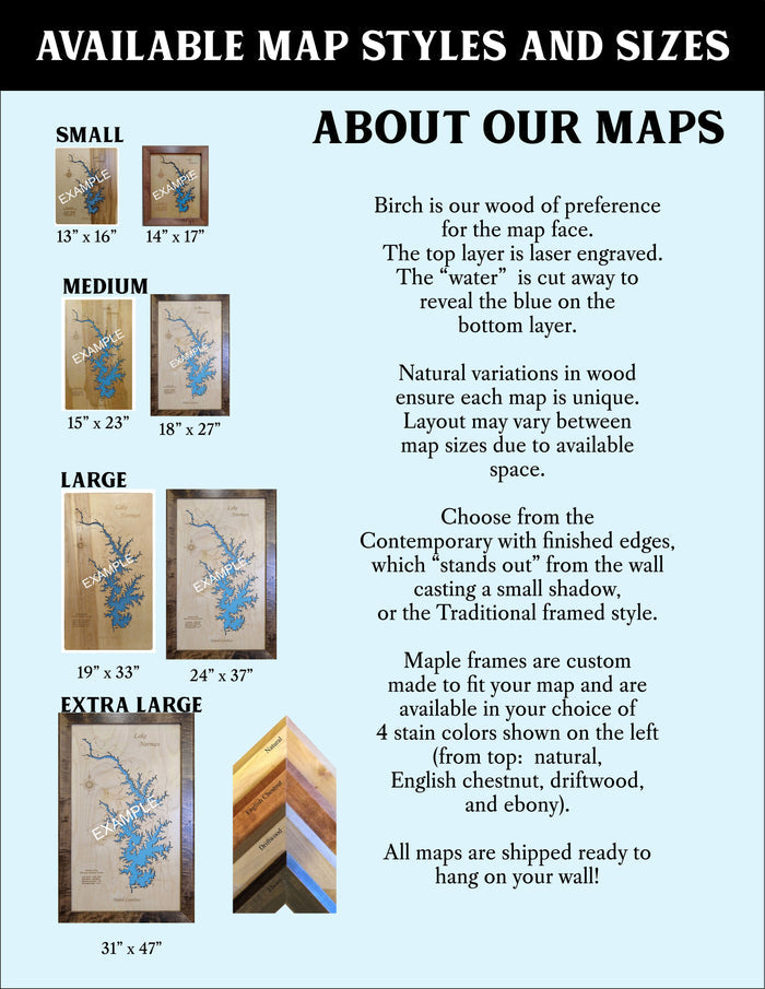 Reedy Lake, Florida - laser cut wood map