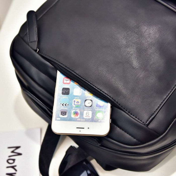 Retro Leather Backpack  - By Qivii