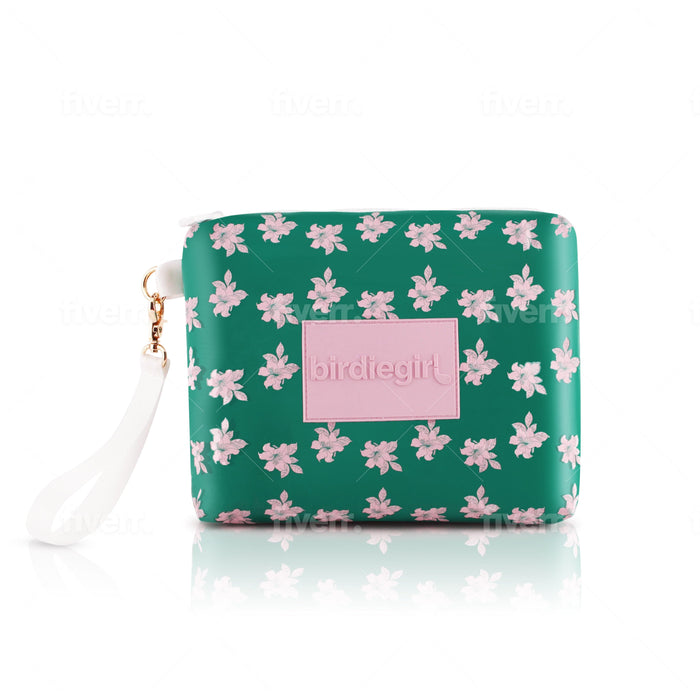 Magnetic Towels in Set of 2: Augusta Azalea Magnetic Golf Towel and Golf Accessory Bag by Birdie Girl Golf