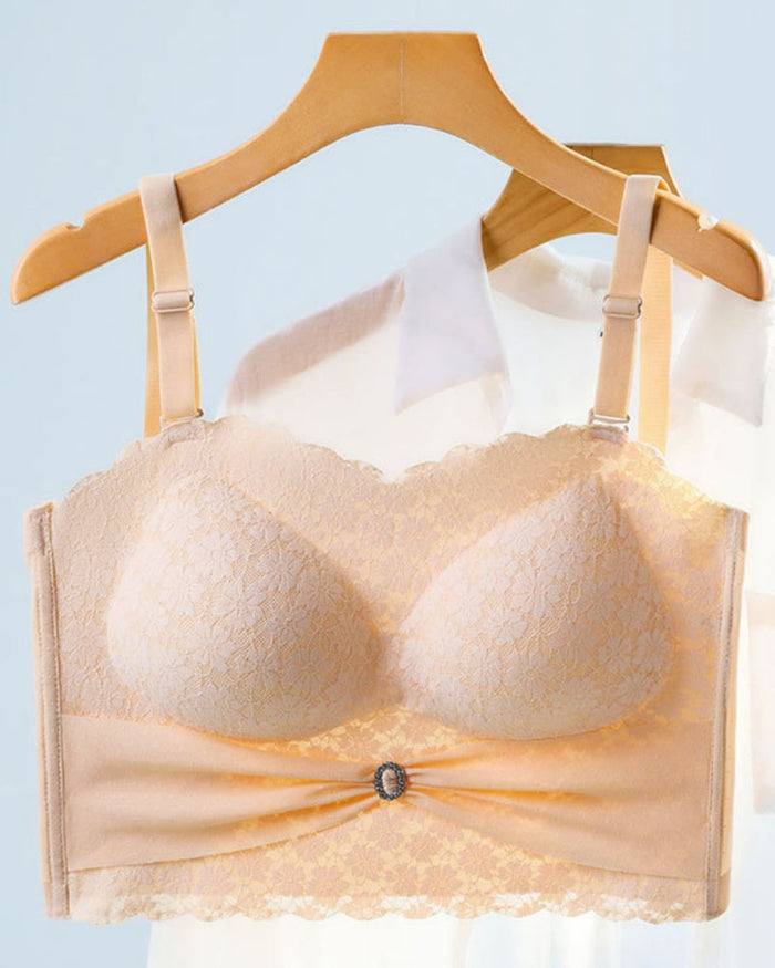 Sexy Push up Non Slip Wire Free Bra with Removable Shoulder Strap  - By Qivii