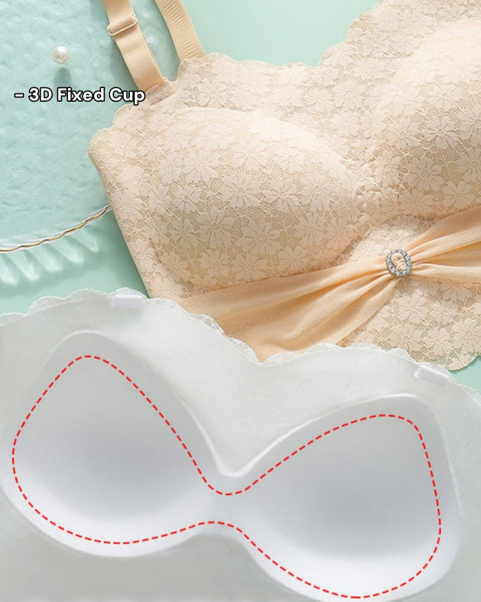Sexy Push up Non Slip Wire Free Bra with Removable Shoulder Strap  - By Qivii