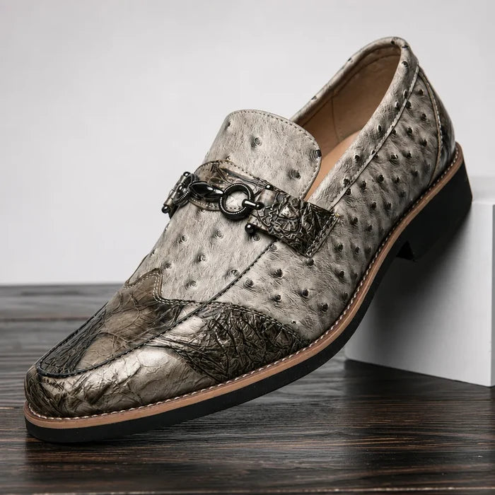 Sinclair Pointed Textured Loafers