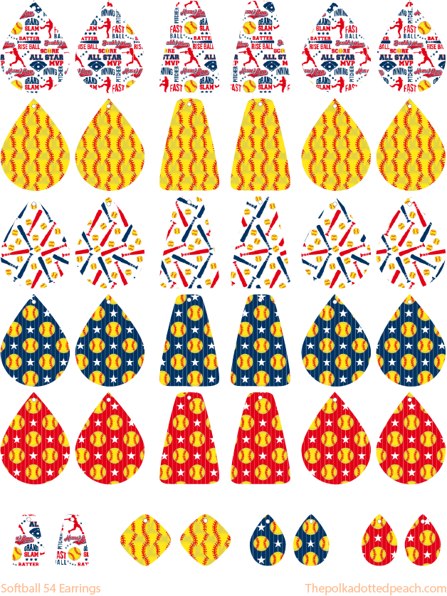 Softball 54 Earring Set 6