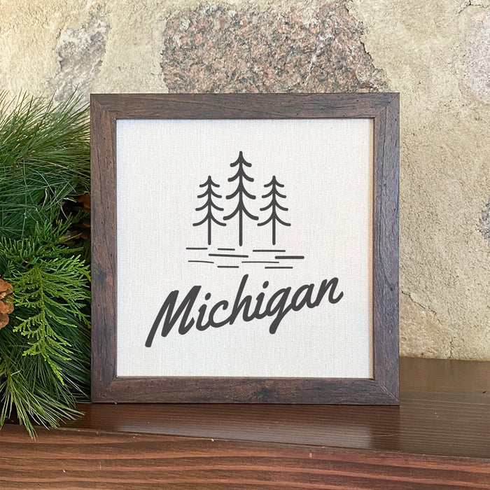 State with Trees - Custom Framed Sign