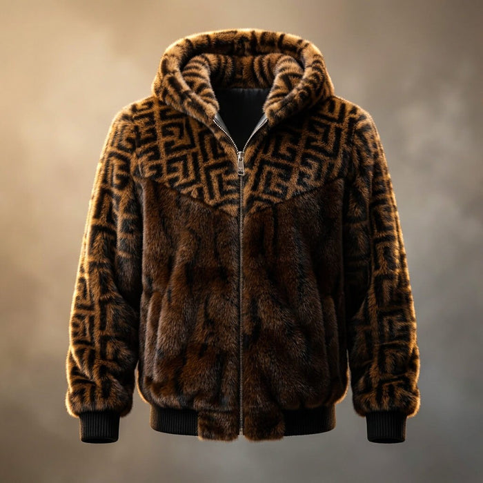 Sterling Prestige Hooded Fur Jacket  - By Qivii