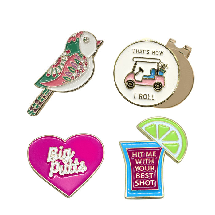 Golf Ball Markers in Sweet Spot Women's Golf Ball Marker Collection (set of 4) by Birdie Girl Golf