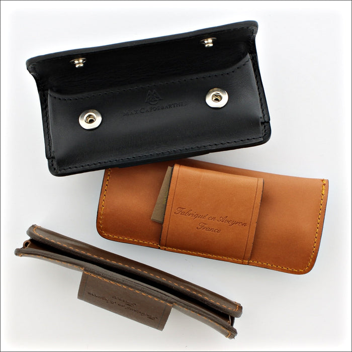 Tendance Leather Sheath for 11 & 13 cm Pocket Knives, - Handcrafted by Max Capdebarthes