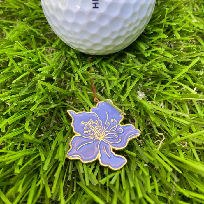 Ball Marker Necklaces in Women's Golf Ball Marker Necklace with Azalea Flower Marker by Birdie Girl Golf