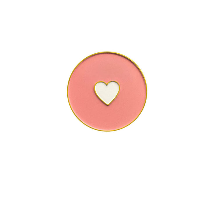 Golf Ball Markers in Gold I Heart Golf Women's Ball Marker with Hat Clip by Birdie Girl Golf